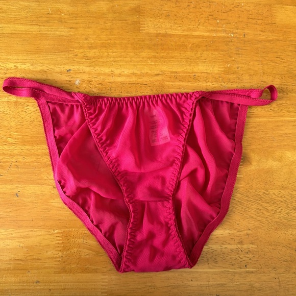 Bundle Halter Backless Pajama Night Dress Sleeveless & Pantie M Red Silky - Picture 4 of 6